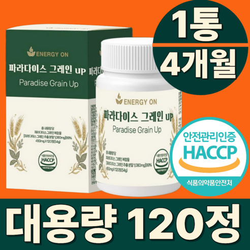 에너지온 파라다이스 그래인 추출물 파라다이스 그레인 up, 1개, 120정