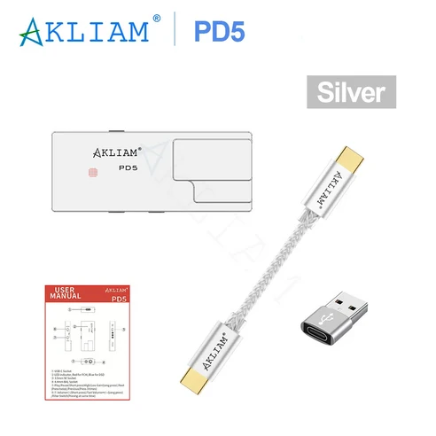 (앤디 5성) AkLIAM PD5 AK4493SEQ USB Dac 휴대용 및 앰프 4.4mm 밸런스드 헤드폰 PCM768KHz ...