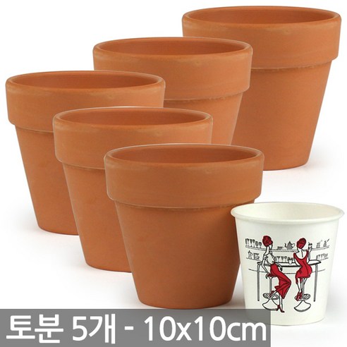 세인 토분 5개세트 - 미니화분 화분 토기분 다육이화분 세인토분 다육화분 선인장화분 인테리어화분 분갈이화분 원형화분 표준형, 01_Sein_토분 10호(5개세트)