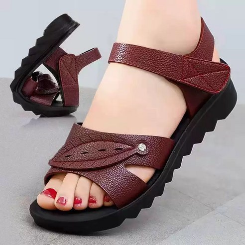 소카이 엄마 할머니 샌들 미끄럼방지 발편한 여름 부드러운 캐주얼 통기성 샌들 키높이 샌들 초경량 여성 스니커즈 여성샌들609
