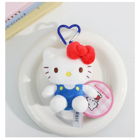 해외 정품 헬로키티 인형 11cm 카라비너 키링 가방고리, 키티A, 1개
