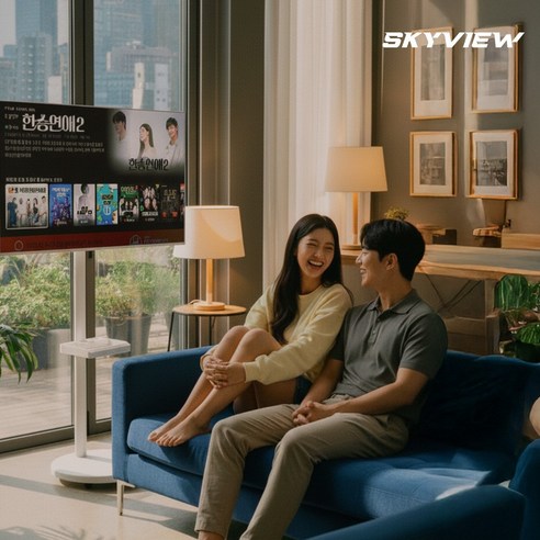 스카이뷰 화이트에디션 삼탠바이미 109cm(43인치) 4K UHD 스마트 이동식 TV 중소바이미 삼텐바이미 후기 분석 - 후면 단자 구성