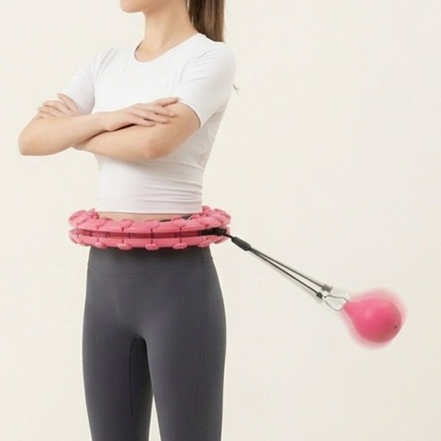 바이탈핏 3fit 스마트 훌라후프 다이어트 무소음 뱃살, 핑크, 1개, 0.5kg