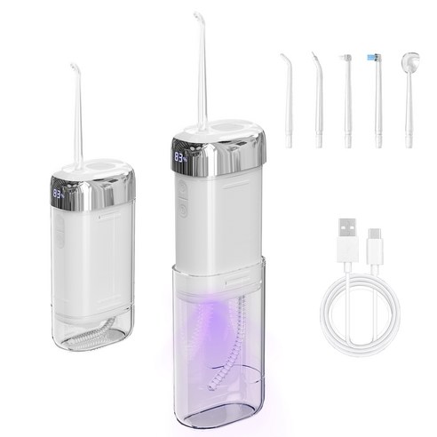 ERANSTAR UV-C 살균 물치실 IPX7방수 휴대용 무선 구강세정기, 화이트, Q5