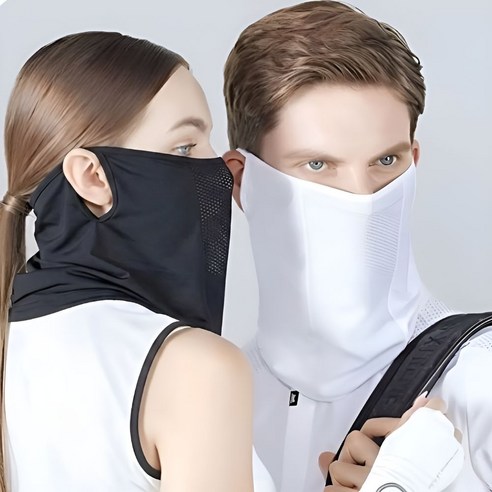 노바리스 메쉬 얼굴 햇빛 가리개 자외선차단 마스크, 블랙+화이트, 1세트