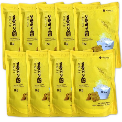 백년농가 상황버섯 쌀 100% 국산 상황버섯쌀, 1kg, 9개