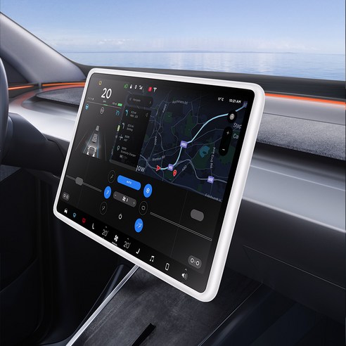 YZ 테슬라 호환 스크린 케이스 모니터 실리콘 프레임 파손방지 액정 커버 악세사리 모델Y 프리미엄 16인치, 1GB, 화이트(모델Y 프리미엄 16인치)