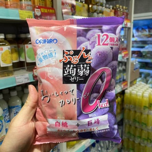 오리히로 푸룬토 일본젤리 간식 포도 청포도 복숭아 곤약 젤리 복숭아 포도 240g 1봉지, 1개