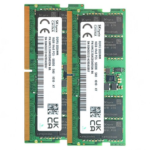 SK하이닉스 DDR5 노트북 메모리 16GB 5600MHz, 2개, HMCG88AEBSA102N