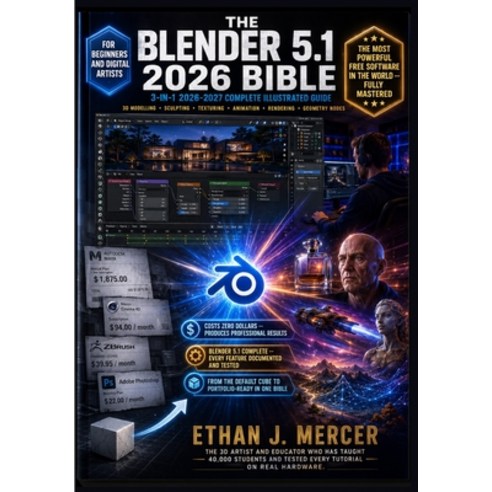 (영문도서)The Blender 5.1 2026 Bible: 3-in-1 Illustrated Guide to 3D Modelling Sculpting ... Paperback, Independently Published, English, 9798195932480