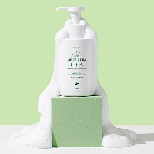 1+1 메르헨트 그린티 시카 버블 클렌징폼 500ml 약알칼리 딥클렌징 세안제 클렌저 폼클렌저 이미지 3