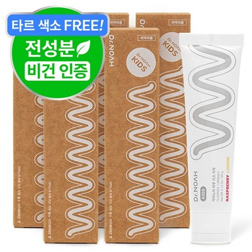닥터노아 불소 유아 아기 치약 라즈베리 레몬향, 60g, 5개