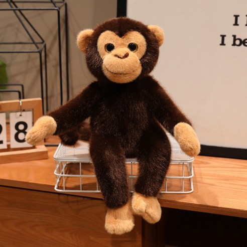 스토리원 ST-TOY-019 원숭이 오랑우탄 인형 동물 봉제 애착 선물, 브라운원숭이, 1개, 35cm