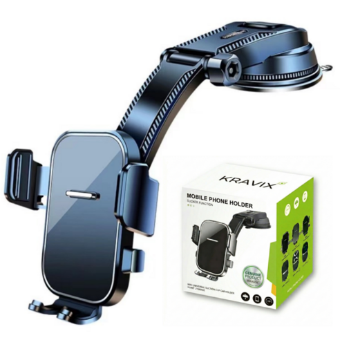 차량용 핸드폰 거치대 흡착식 대시보드 유리 부착형 360도 회전, 블랙, 1개