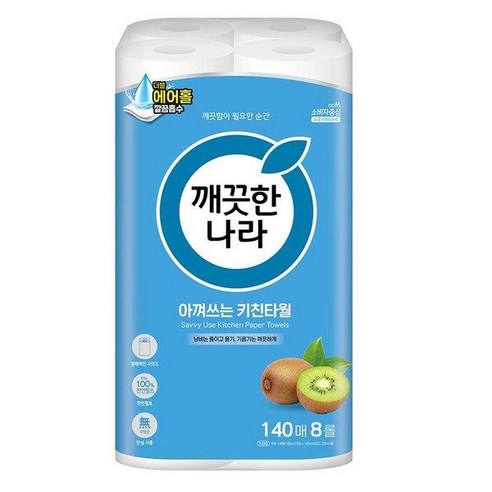 깨끗한나라 아껴쓰는 키친타올 140매, 16개 이미지 3