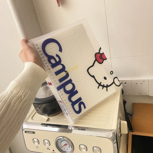 [당일출고]헬로키티 바인더 노트 스프링 B5 캐릭터 노트 문구 다이어리(기본 속지 50매 포함), 속지 추가 안함, 1개, 화이트(기본 속지 50매)