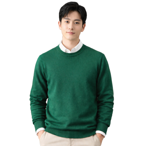 MS HOME 라운드 니트 긴팔 남성 빅사이즈