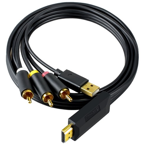 체리스팟 CS-HU22 HDMI to RCA AV 변환 케이블 USB 전원 지원, 1개