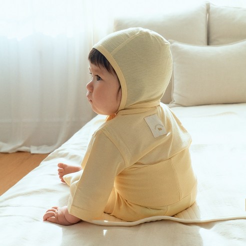 우리 아이 밤잠 설치게 하는 꿉꿉함 이젠 안녕 말랑하니 유아용 아기 실내복 밤부 7부 상하세트