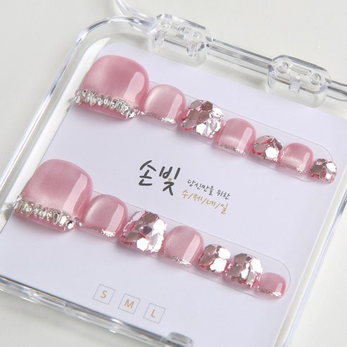 손빛 수제 핸드메이드 붙이는 핑크 자석 패디팁 분홍공주 P01, 1개, 분홍공주 M