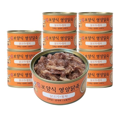 묘한보약 영양닭죽 고양이간식 고양이캔, 12개, 80g, 닭고기+참치