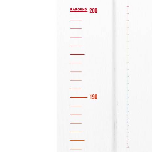 라라운드 자체제작 심플 키재기 스티커 200cm, 투명 레인보우