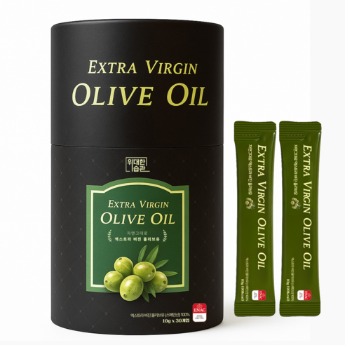 Widaeseupgwan Choejeosan 0.1 Organic Extra Beojin Olribeu Oil Stick , 10 g, 30 Pack (위대한습관 최저산도0.1 유기농 엑스트라버진 올리브오일 스틱, 10g, 30개)