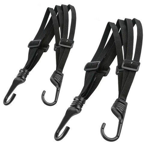 썬더로프 오토바이 자전거 고정 스트랩 조정 4가닥 탄성 로프 60cm+90cm 2가지 묶음 세트, 2개, 블랙