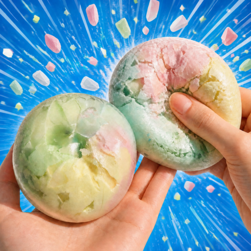 우아로그 왁뿌볼 말랑이 스트레스볼 왁스뿌시기, 파스텔솜사탕, 55g, 2개