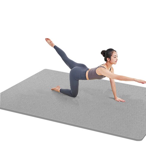 Allilio 대형 미끄럼방지 요가 매트 넓고 두꺼움 피트니스와 운동 가능 TPE 소재 2인용 사이즈, 회색, 1개
