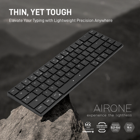 Mistel AIRONE RGB 超薄機械鍵盤(Cherry MX ULP軸), 黑色, 觸覺軸