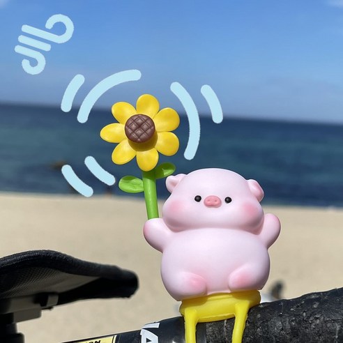 자전거 오토바이 킥보드 악세사리 바람개비 소품, 1개, 1. 꿀꿀 꽃바람