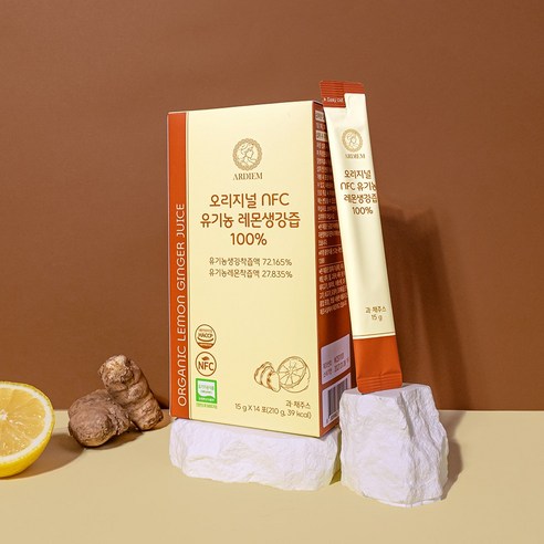 아르디엠 오리지널 NFC 유기농 레몬생강즙 100% 진저샷 레몬 생강 210g, 5박스 이미지 4