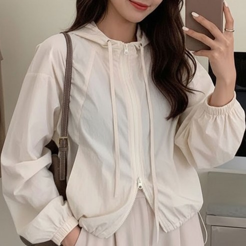 히트그램 간절기 바스락 바람막이 초경량 집업후드