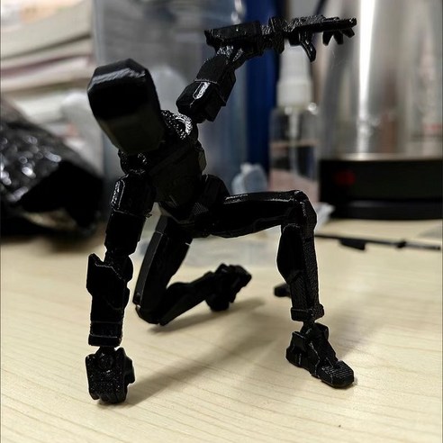 Dummy 13 더미13 무기팩+받침대 포함 액션피규어 3D프린트, 1개, 블랙+블랙, 14cm