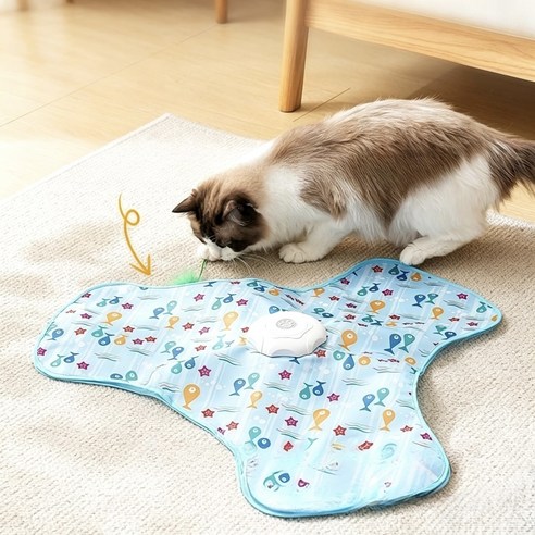 KIKOKO 고양이 자동 꼬리잡기 모션스마트 장난감, 1개, 파란색