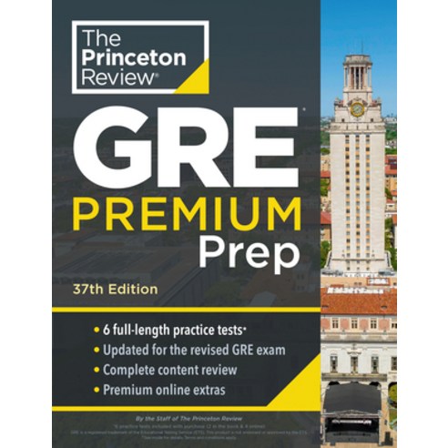 (영문도서)Princeton Review GRE Premium Prep 37th Edition: 6 Practice Tests + Review & Tec... Paperback, English, 9798217223336