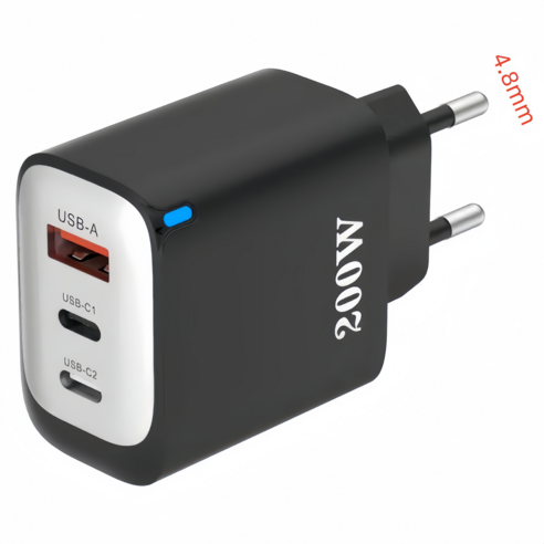200W 초고속멀티충전기3포트 USB+2PD type-c, 1개, 블랙