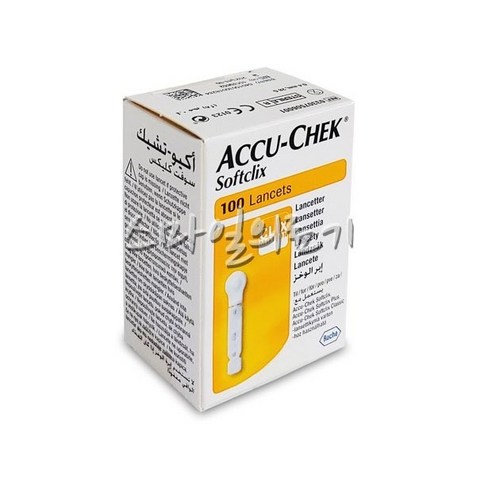 혈당바늘 사혈침 채혈란셋 - 로슈 아큐첵 소프트 클릭스 랜싯 100T ( Accu-Chek Softclix Lancets ...