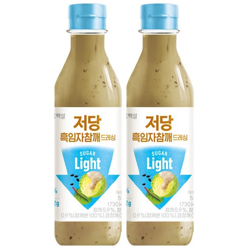 백설 저당 흑임자참깨 드레싱, 560g, 2개