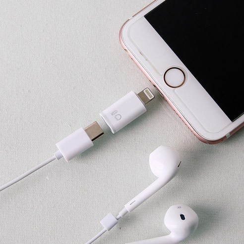 USB C to 라이트닝 화이트 젠더 C타입 이어폰 지원 20W 충전지원, 1개, 2.5mm