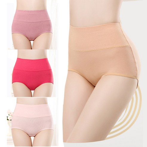 프리수 여성용 빅사이즈 면 스판 M~XXL 복부 복대 뱃살 삼각 팬티 마카롱팬티
