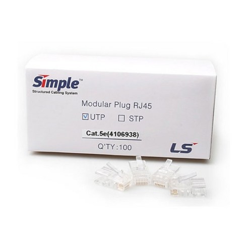 (LS전선) RJ-45 커넥터 CAT.5E UTP (LS-MP-UC5E-RJ45) (투명/100개) - 액세서리 | 쿠팡