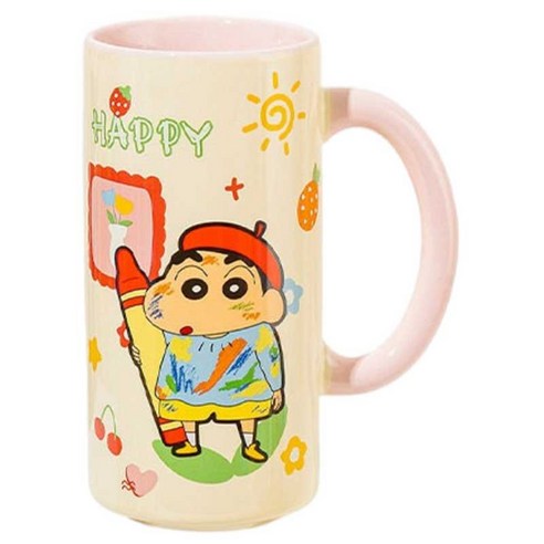 StarR 짱구 일러스트 아크릴 머그컵 430ml, 핑크, 1개