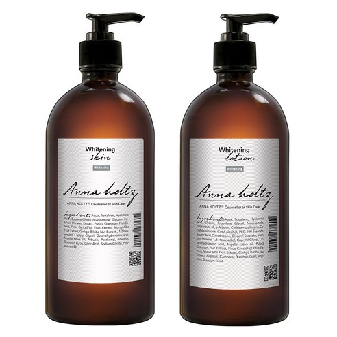 안나홀츠 화이트닝 스킨 300ml + 로션 300ml 세트 솔직 후기 | 피부 타입별 분석 - 상품 이미지 1