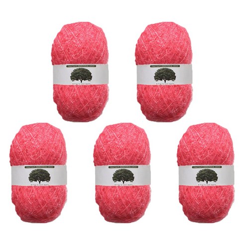 [총중량 450g/대량번들/90g*5EA]실감는삼촌 수세미실 묶음판매 90g 코바늘수세미뜨기, 6.복숭아핑크, 5개