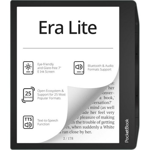 PocketBook Era Lite 합리적인 가격의 7인치 전자책 리더기 최신 E Ink Carta 1300 화면 스마트 light 오픈 클라우드 한 번 충전으로 최대 2개월, PocketBook Era Lite 합리적인 가격의 7