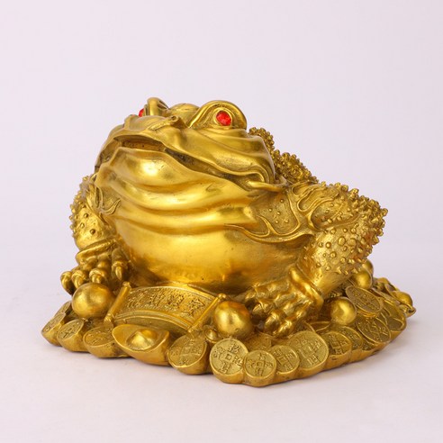 招財進宝 三足金蟾 鎮宅 辟邪 開運 風水 工芸品 美術品 置物 金蟾擺件三足金蟾招財進寶咬錢蟾蜍風水擺飾銅器工藝品- 傳統工藝品| 酷澎
