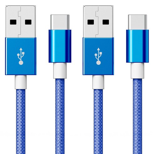 구스페리 C타입 to USB 고속충전 케이블, 블루, 2m, 2개