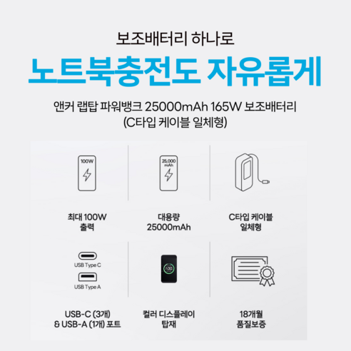 앤커 보조배터리 포트 구조 이미지